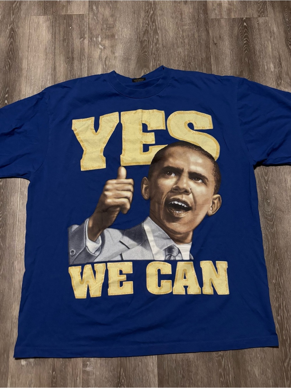Vtg Men’s Navy blue Obama 2008 "Yes We Can" cotton t-shirt Sz XL